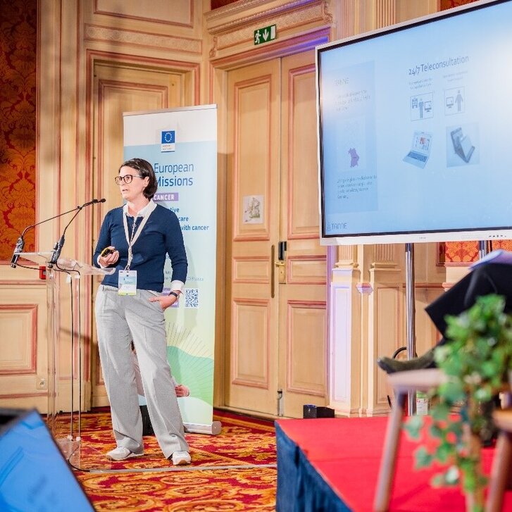 EU Cancer Mission 2024: Vorstellung TANNE, C. Weck (Bild: EU Commission) EU Commission Cancer Mission TANNE Christiane Weck 2024