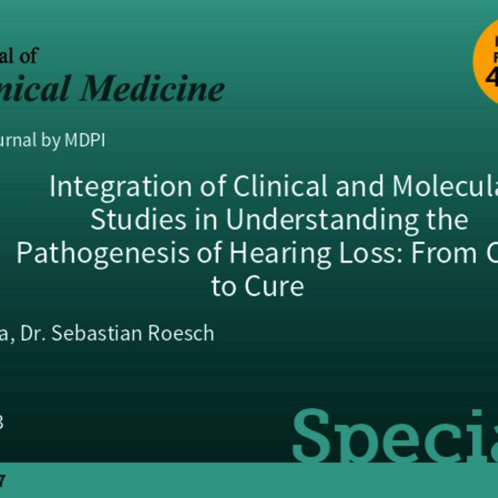 Silvia Dossena und Sebastian Rösch Gasteditor*innen im Journal of Clinical Medicine Silvia Dossena und Sebastian Rösch Gasteditor*innen im Journal of Clinical Medicine